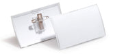 Durable Click Fold Name Badge 54x90mm with Combi Clip Eco-Friendly 70% Recycled Polypropylene Transparent (Pack 25) - 821419
